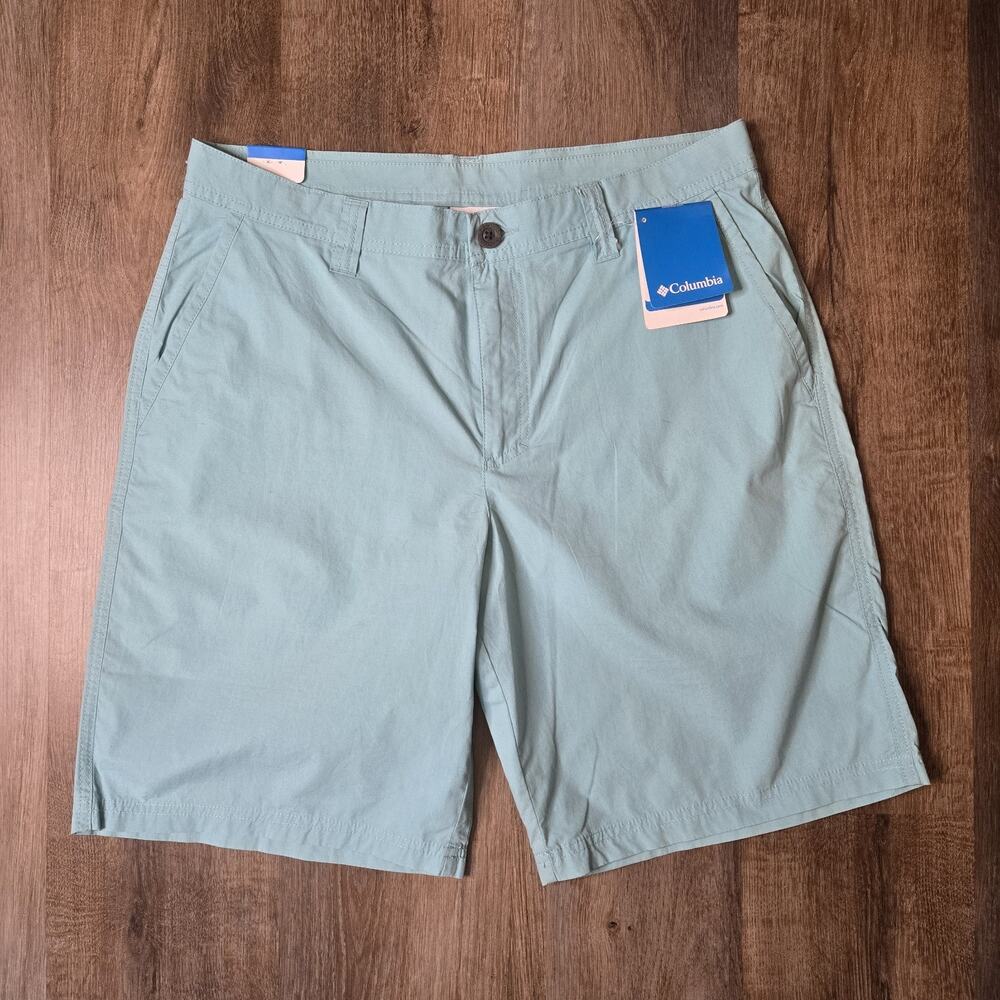 NWT Columbia Men's 10" Washed Out Lugjt Blue Golf Casual Shorts Size 34